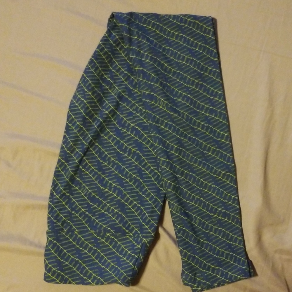 New LuLaRoe blue leggings with leaves OS